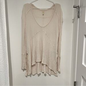 Free People Waffle Knit Long Sleeve Tunic